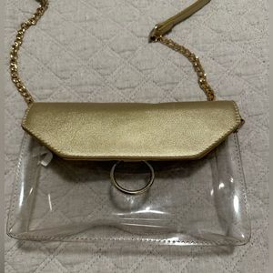Clear & gold stadium approved bag